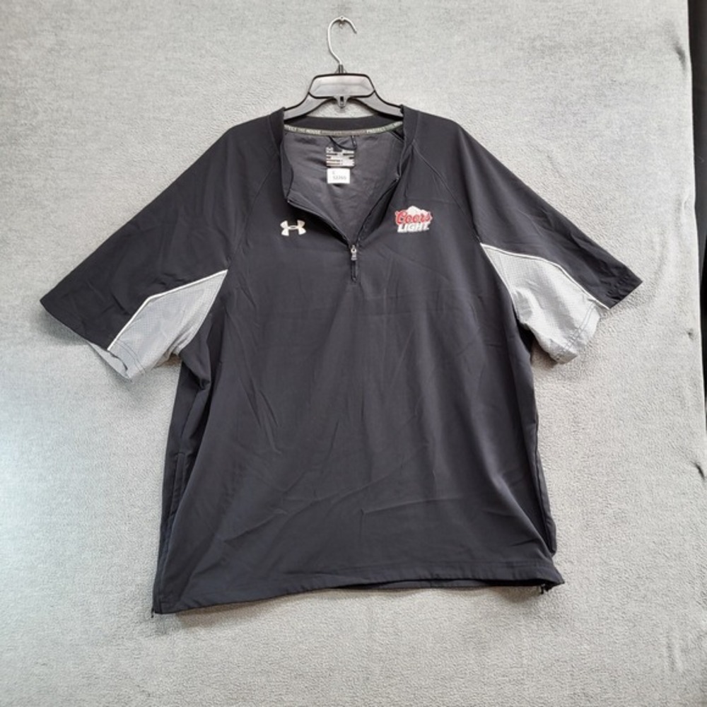 Under Armour Men Activewear Shirt XL Black Loose All Season Gear 1/4 Zip Protect